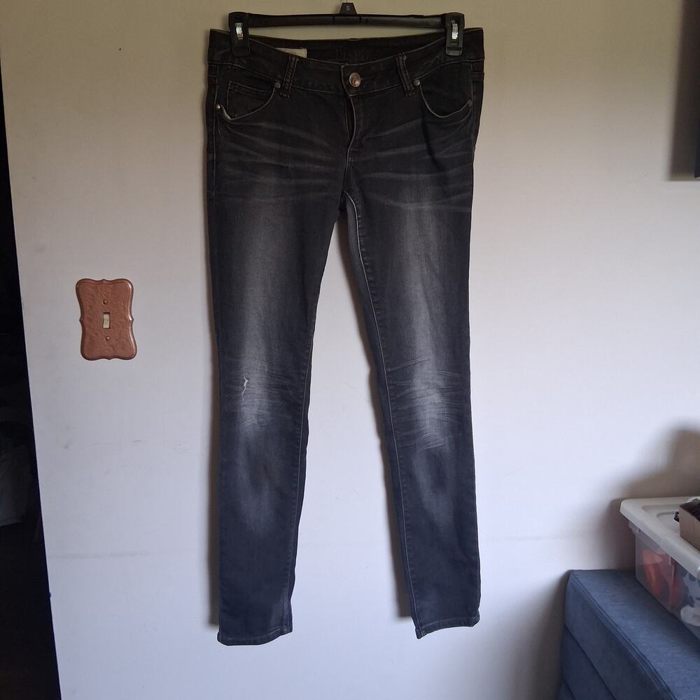 Decree Size 11 Black Low Rise Skinny Jeans Distressed Y2K Grunge